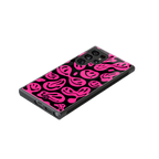 acid smiles black pink back phone cover | glass case for samsung galaxy s23 ultra