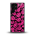 acid smiles black pink back phone cover | glass case for samsung galaxy s25 ultra