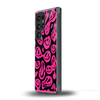 acid smiles black pink back phone cover | glass case for samsung galaxy s25 ultra