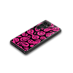 acid smiles black pink back phone cover | glass case for samsung galaxy s25 ultra