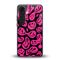 acid smiles black pink back phone cover | glass case for samsung galaxy s23