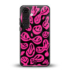 acid smiles black pink back phone cover | glass case for samsung galaxy s24 plus
