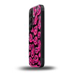 acid smiles black pink back phone cover | glass case for samsung galaxy s23