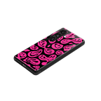 acid smiles black pink back phone cover | glass case for samsung galaxy s24