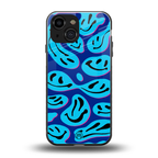 acid smiles blueberry edition back phone cover | glass case for iphone 13 mini