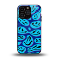 acid smiles blueberry edition back phone cover | glass case for iphone 13 pro