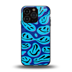 acid smiles blueberry edition back phone cover | glass case for iphone 13 pro