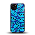 acid smiles blueberry edition back phone cover | glass case for iphone 13