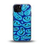 acid smiles blueberry edition back phone cover | glass case for iphone 13