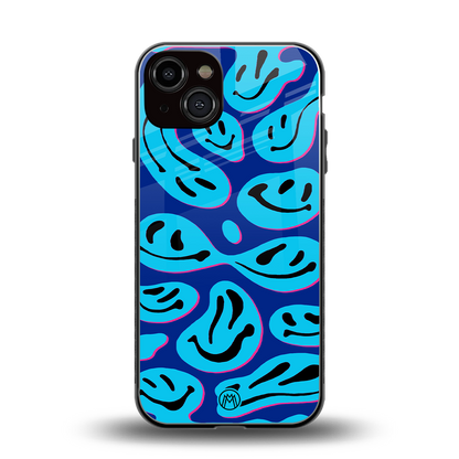 acid smiles blueberry edition back phone cover | glass case for iphone 13