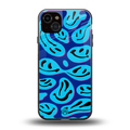 acid smiles blueberry edition back phone cover | glass case for iphone 14 plus