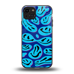 acid smiles blueberry edition back phone cover | glass case for iphone 15