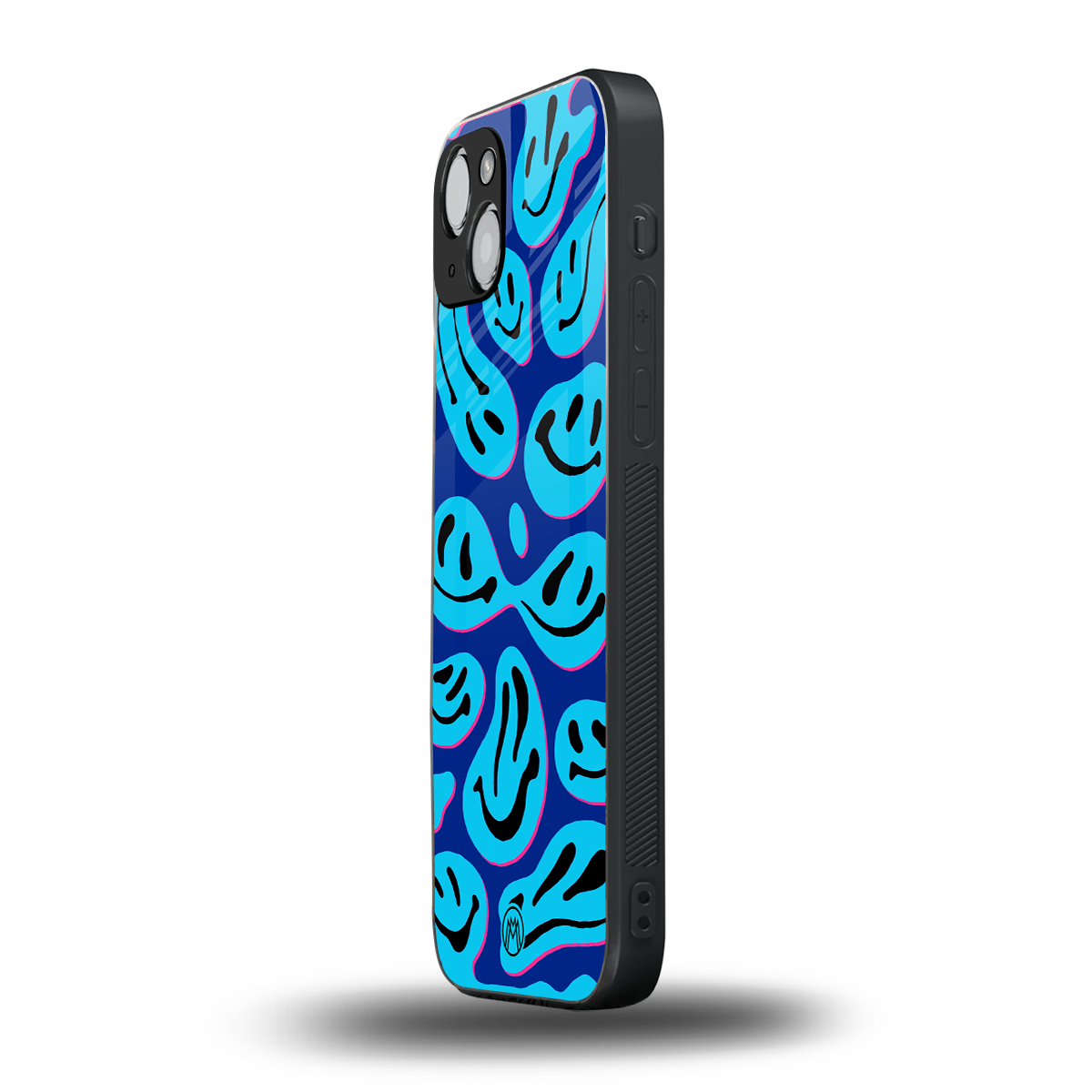 acid smiles blueberry edition back phone cover | glass case for iphone 15