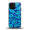 acid smiles blueberry edition back phone cover | glass case for iphone 16 pro max