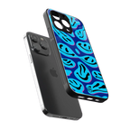 acid smiles blueberry edition back phone cover | glass case for iphone 16 pro max