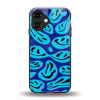 acid smiles blueberry edition back phone cover | glass case for iphone 16