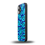 acid smiles blueberry edition back phone cover | glass case for iphone 16