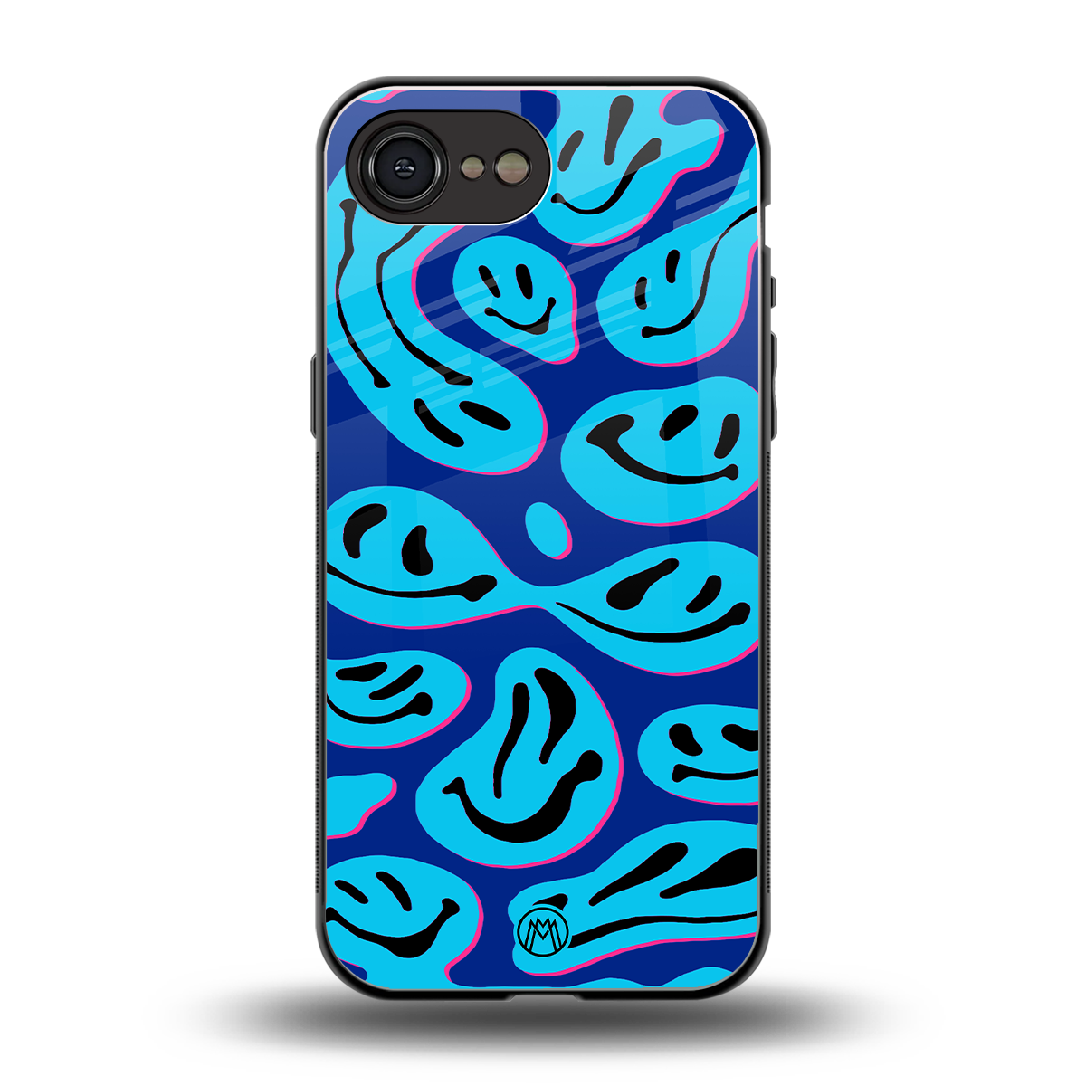 acid smiles blueberry edition back phone cover | glass case for iphone 16e