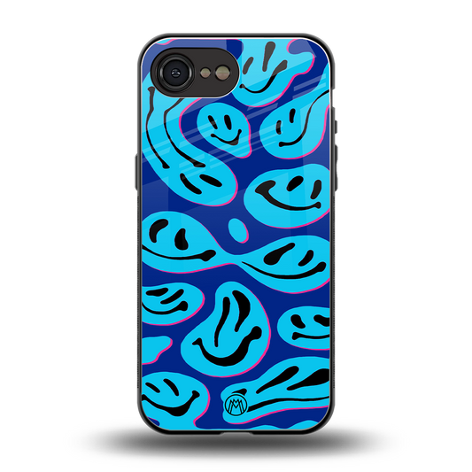 acid smiles blueberry edition back phone cover | glass case for iphone 16e
