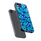 acid smiles blueberry edition back phone cover | glass case for iphone 16e