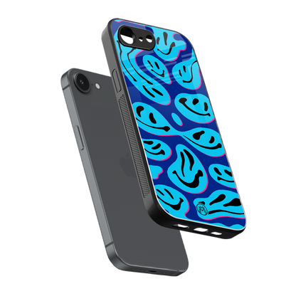acid smiles blueberry edition back phone cover | glass case for iphone 16e