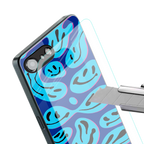 acid smiles blueberry edition back phone cover | glass case for iphone 16e