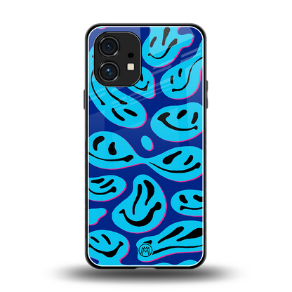 acid smiles blueberry edition back phone cover | glass case for nothing phone 1