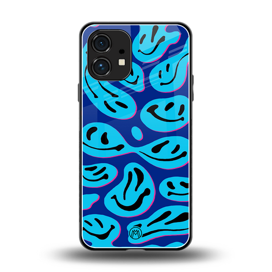 acid smiles blueberry edition back phone cover | glass case for nothing phone 1