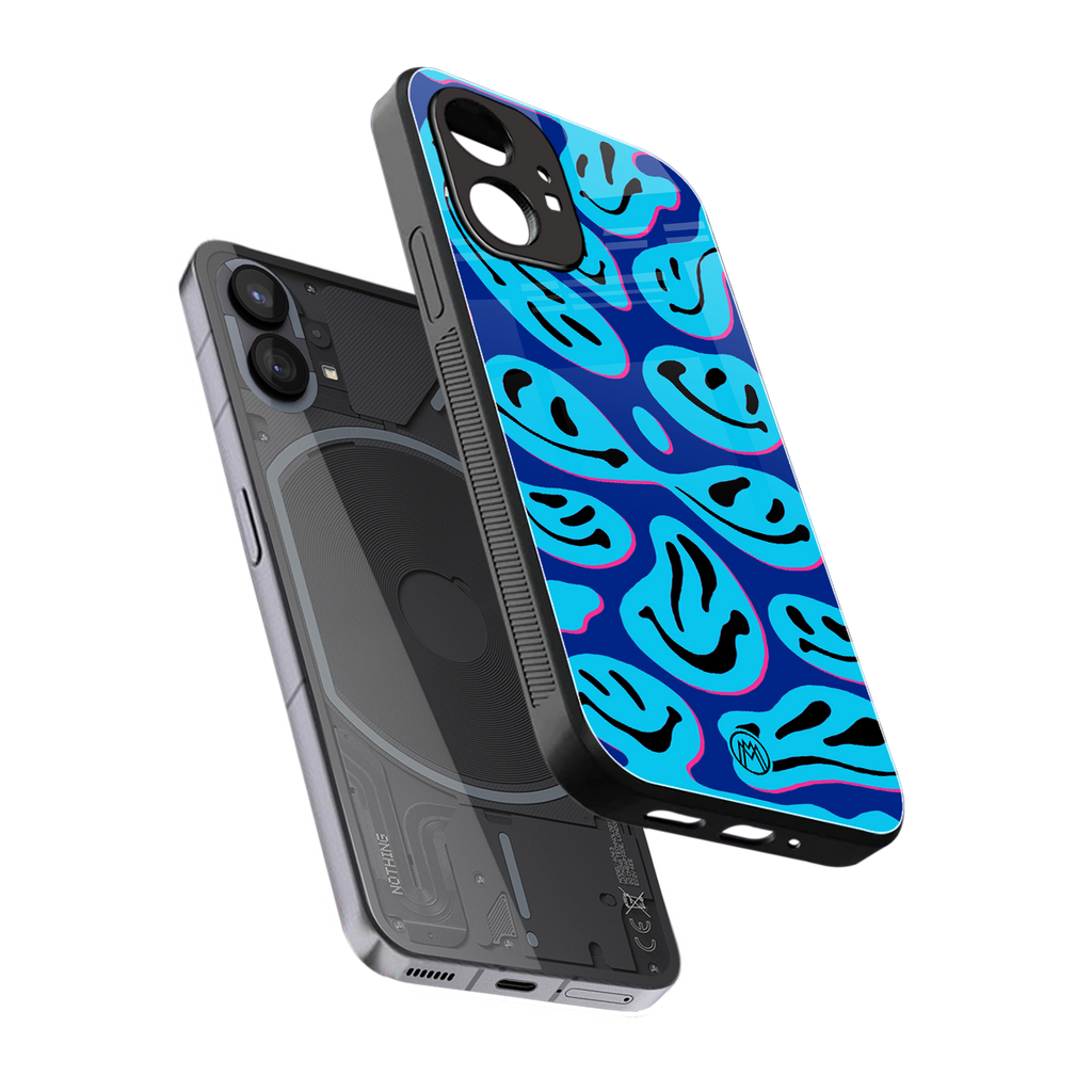 acid smiles blueberry edition back phone cover | glass case for nothing phone 1