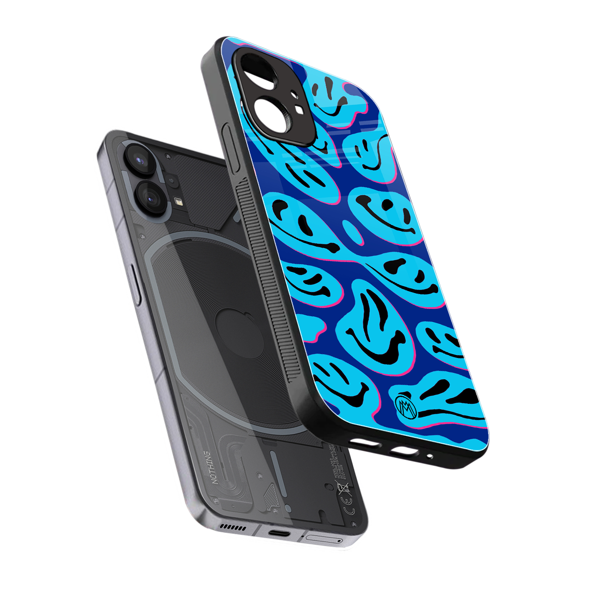acid smiles blueberry edition back phone cover | glass case for nothing phone 1