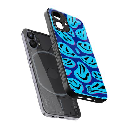 acid smiles blueberry edition back phone cover | glass case for nothing phone 1
