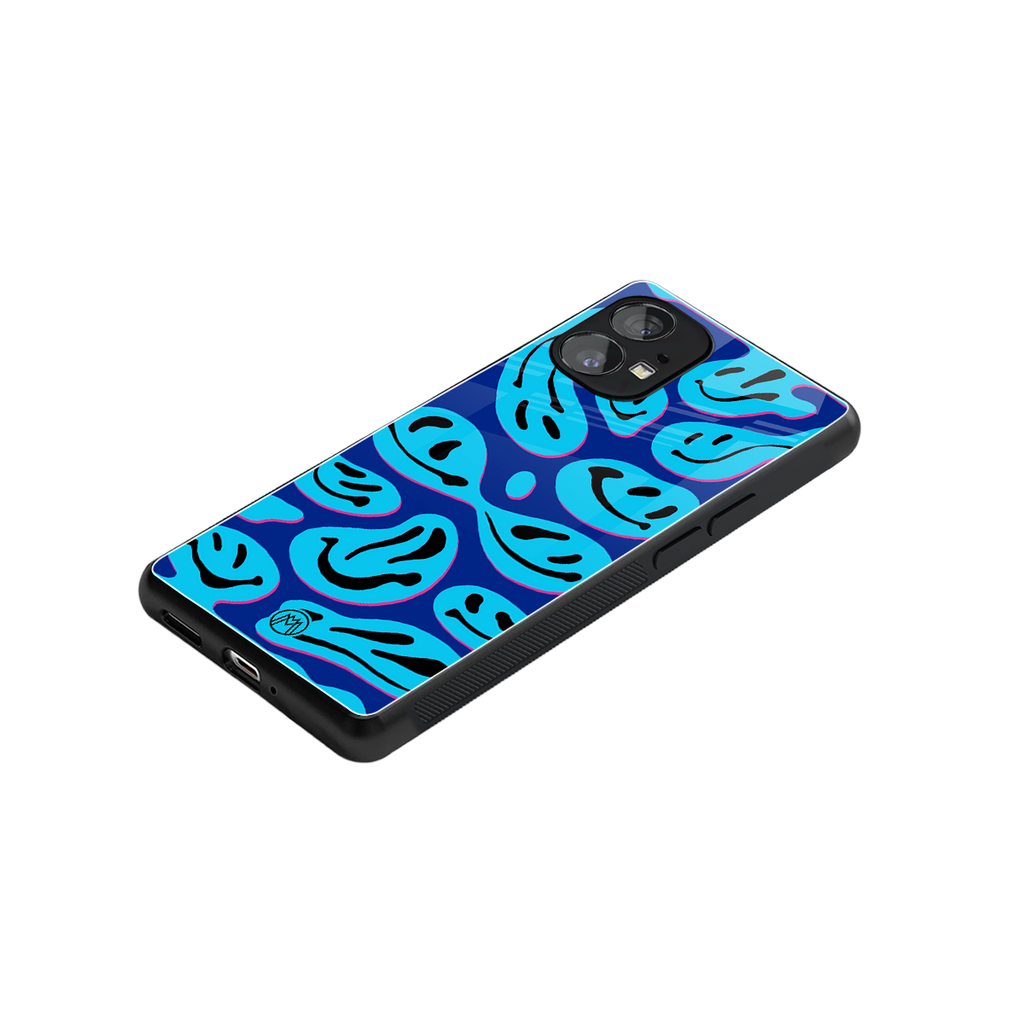 acid smiles blueberry edition back phone cover | glass case for nothing phone 1