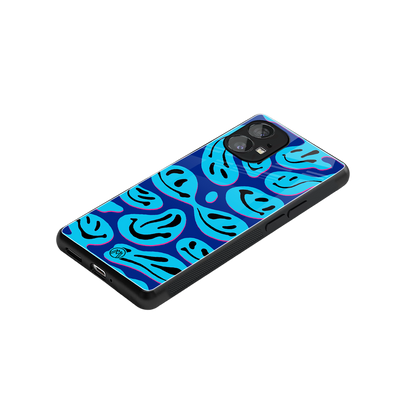 acid smiles blueberry edition back phone cover | glass case for nothing phone 1
