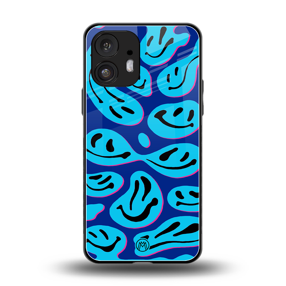 acid smiles blueberry edition back phone cover | glass case for nothing phone 2