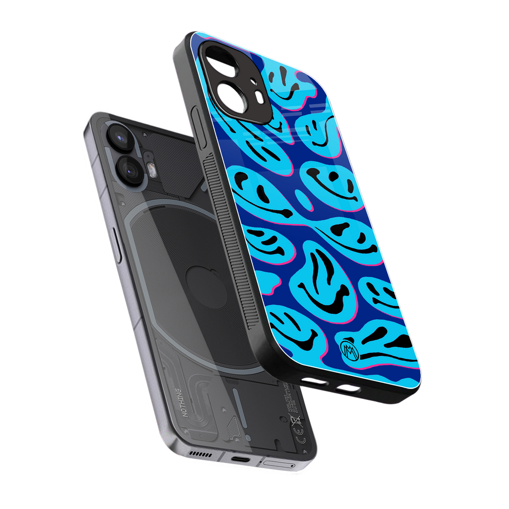 acid smiles blueberry edition back phone cover | glass case for nothing phone 2