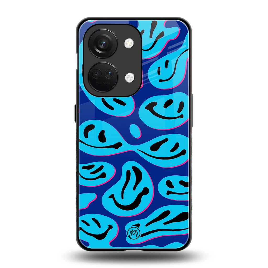 acid smiles blueberry edition back phone cover | glass case for oneplus nord 3