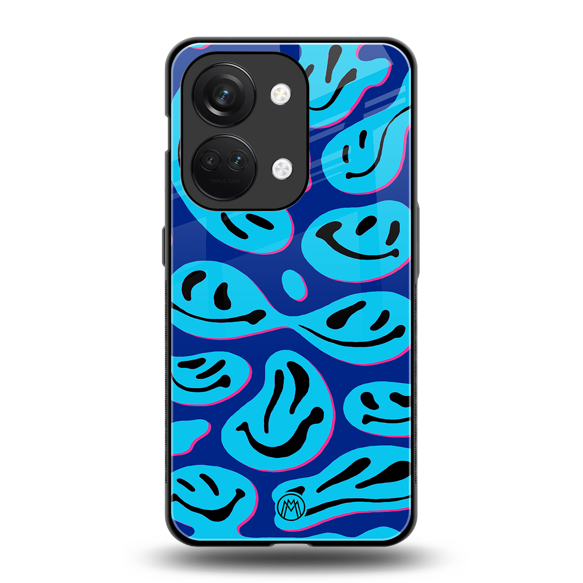 acid smiles blueberry edition back phone cover | glass case for oneplus nord 3