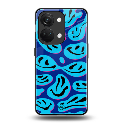 acid smiles blueberry edition back phone cover | glass case for oneplus nord 3