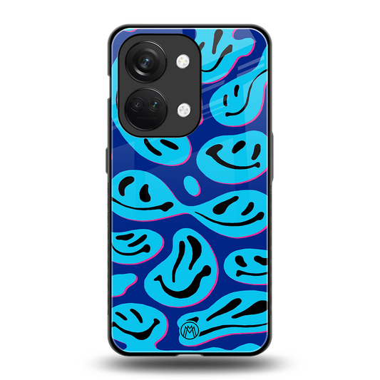 acid smiles blueberry edition back phone cover | glass case for oneplus nord 3