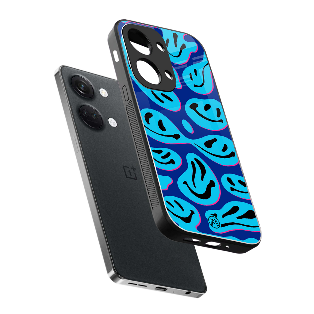 acid smiles blueberry edition back phone cover | glass case for oneplus nord 3