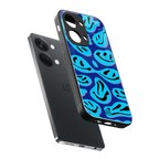 acid smiles blueberry edition back phone cover | glass case for oneplus nord 3