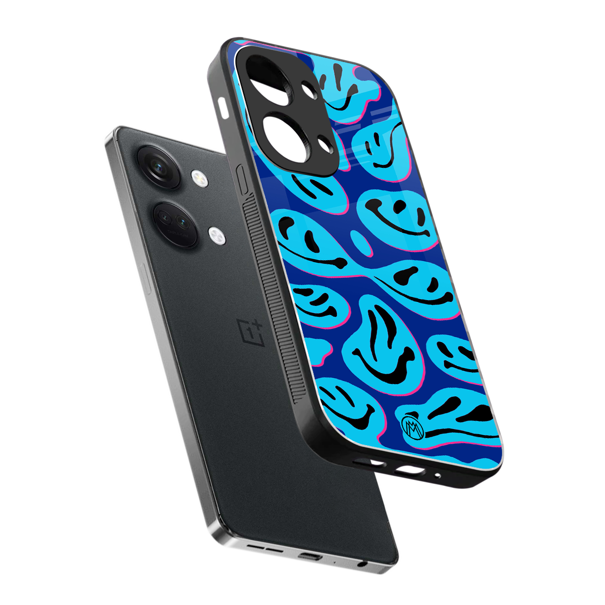 acid smiles blueberry edition back phone cover | glass case for oneplus nord 3