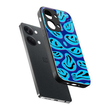 acid smiles blueberry edition back phone cover | glass case for oneplus nord 3