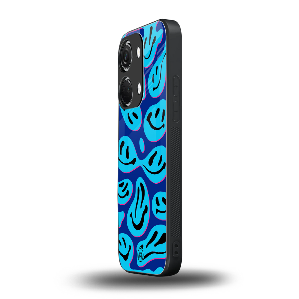 acid smiles blueberry edition back phone cover | glass case for oneplus nord 3