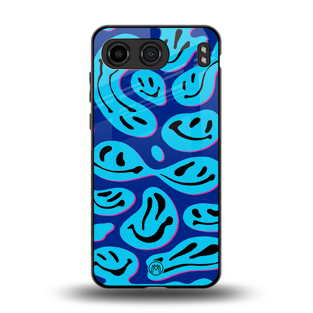 acid smiles blueberry edition back phone cover | glass case for oneplus nord 4
