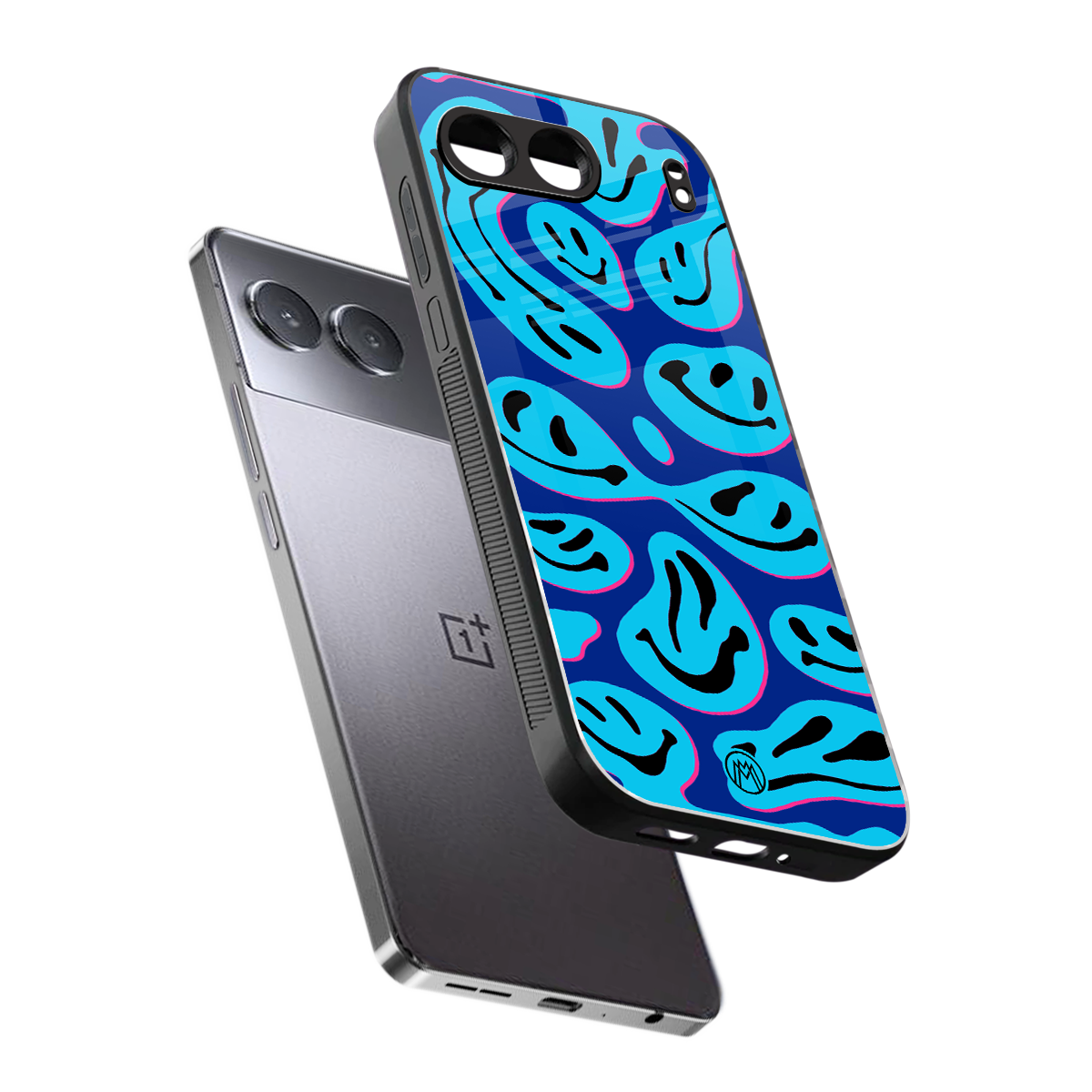 acid smiles blueberry edition back phone cover | glass case for oneplus nord 4