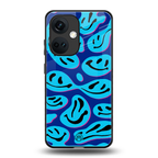 acid smiles blueberry edition back phone cover | glass case for oneplus nord ce 3