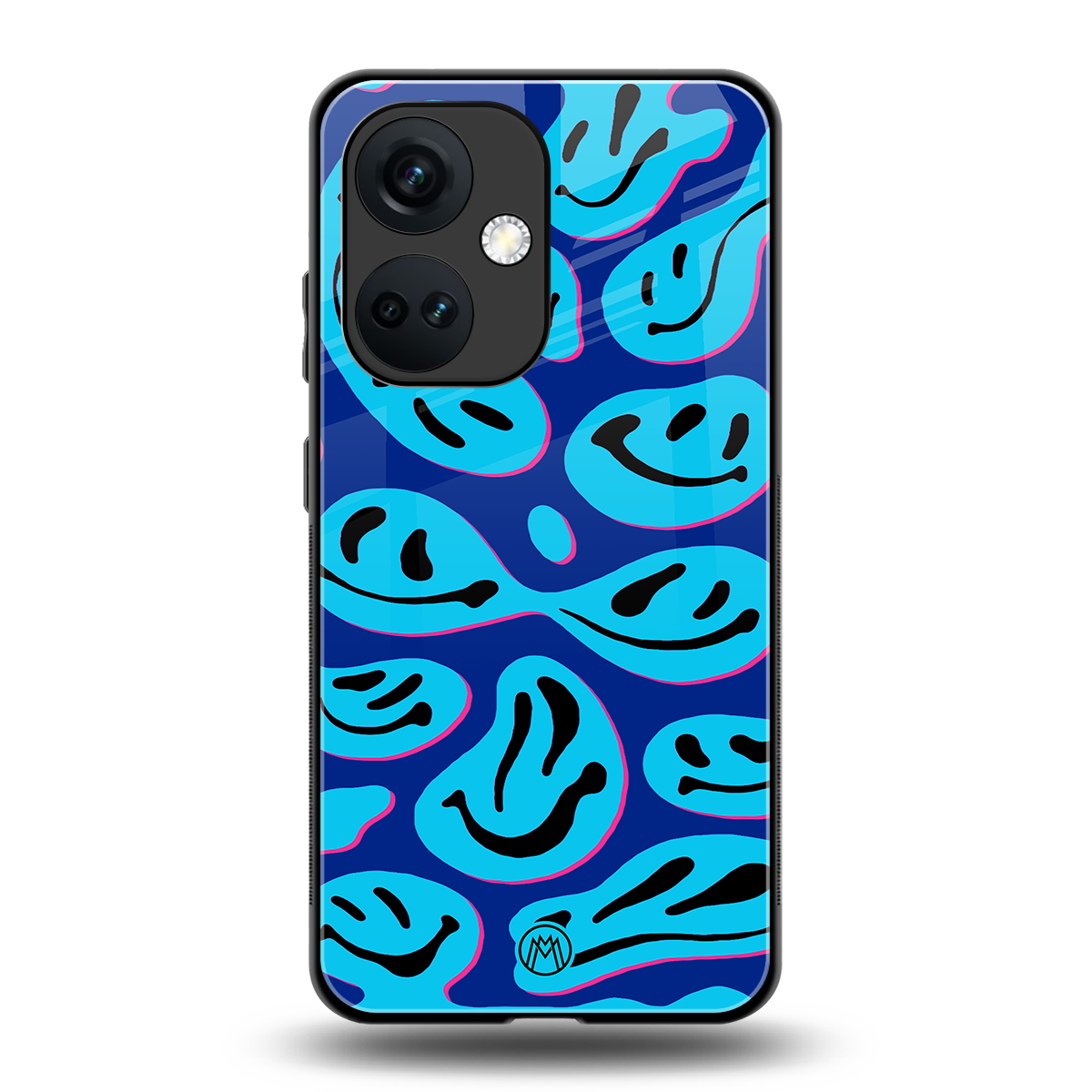 acid smiles blueberry edition back phone cover | glass case for oneplus nord ce 3