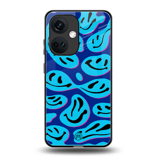 acid smiles blueberry edition back phone cover | glass case for oneplus nord ce 3