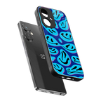 acid smiles blueberry edition back phone cover | glass case for oneplus nord ce 3